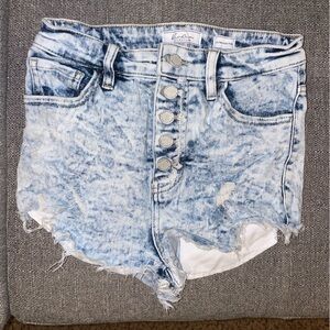 Signature Blue Acid Wash Denim Shorts